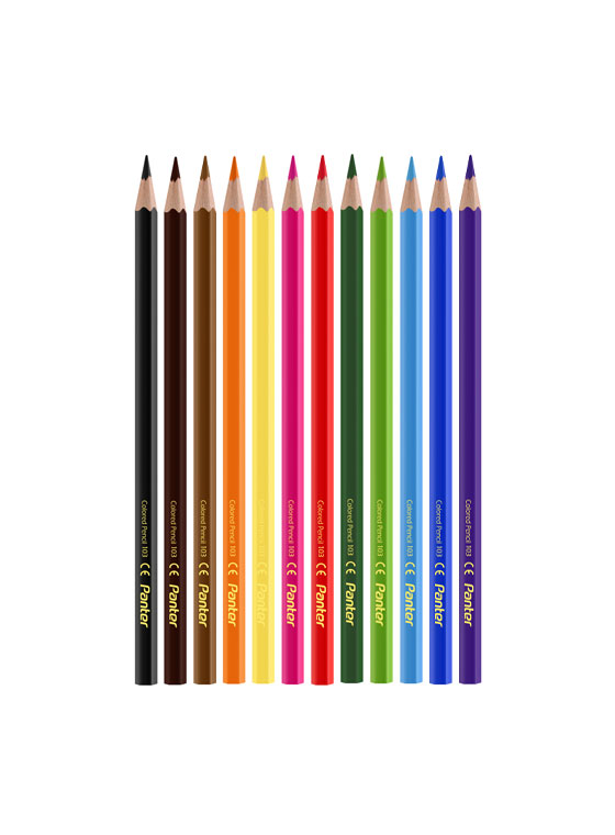 مداد رنگی پنتر جعبه استوانه ای (12 رنگ)