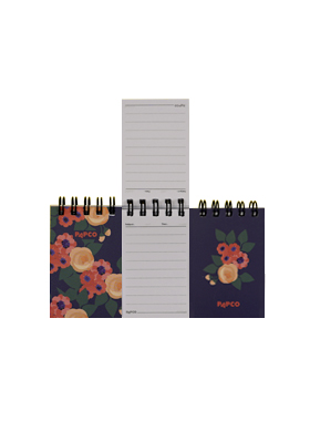 دفتر یادداشت جیبی 80 برگ پک سه تایی طرح گل پاپکو
