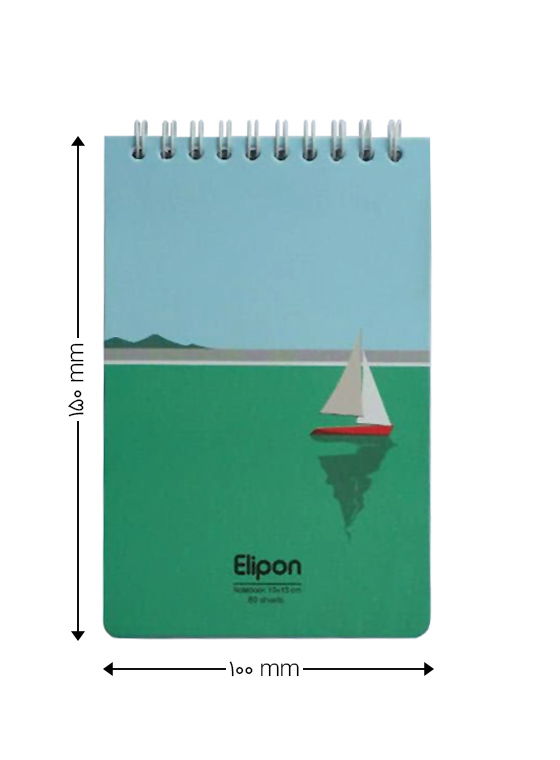 دفتر یادداشت 80 برگ الیپون سایز 15x10 طرح Boat