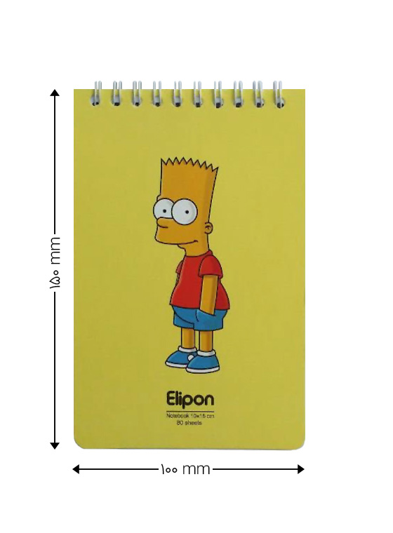 دفتر یادداشت 80 برگ الیپون سایز 15x10 طرح Simpsons