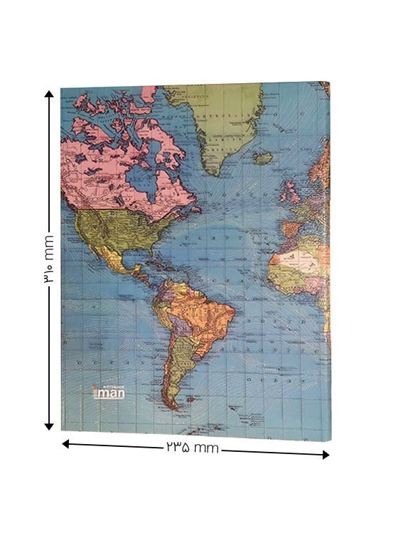 دفتر کلاسوری 4 حلقه با قفل فلزی ایمان طرح Map