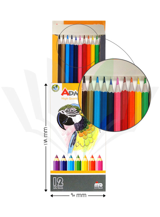 مداد رنگی 12 رنگ آدمیرال طرح طوطی