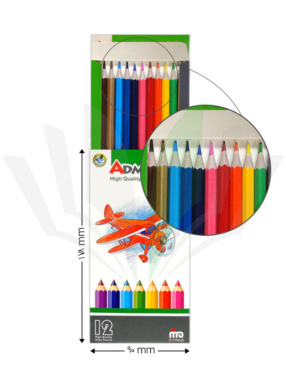مداد رنگی 12 رنگ آدمیرال طرح هواپیما