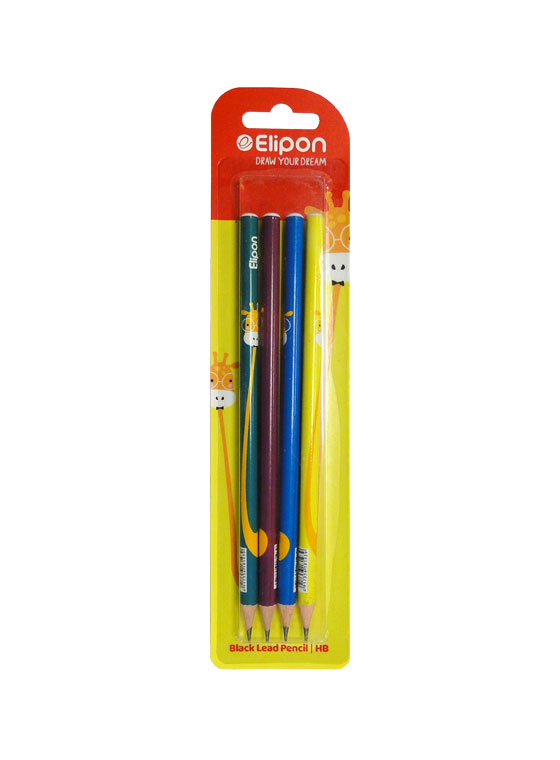 مداد HB الیپون بسته 4 عددی طرح GIRAFF