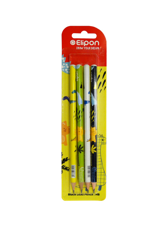مداد HB الیپون بسته 4 عددی طرح REX