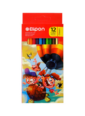 مداد رنگی 12 رنگ الیپون طرح بالون