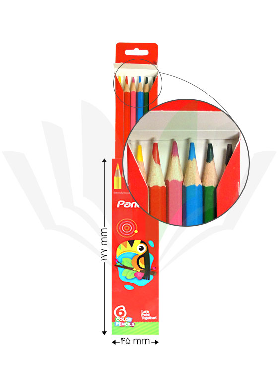 مداد رنگی پنتر جعبه مقوایی 6 رنگ طرح کلاغ