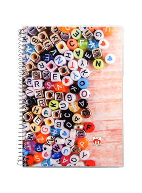 دفتر زبان انگلیسی 100 برگ نهال آلما طرح مهره رنگی