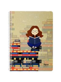 دفتر زبان انگلیسی 60 برگ الیپون طرح GIRL&BOOK