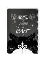 دفتر 80 برگ الیپون طرح HOME IS WHERE THE CAT