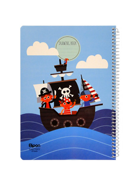 دفتر نقاشی 40 برگ الیپون طرح دزدان دریایی