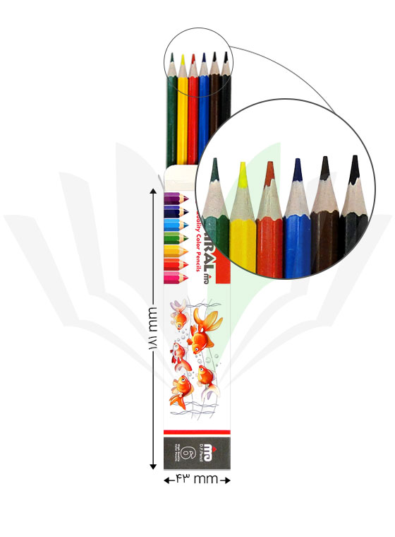 مداد رنگی 6 رنگ بلند آدمیرال جعبه مقوایی طرح ماهی