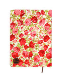 دفتر یادداشت جلد پارچه ای دوکا طرح گل قرمز-زمینه سفید