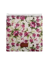 دفتر یادداشت 80 برگ بدون خط جلد پارچه ای ایمان طرح گل