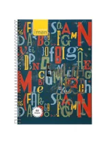 دفتر زبان 80 برگ 2 خط ایمان طرح حروف الفبا 2