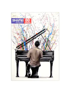 دفتر مشق 80 برگ شفیعی طرح موسیقی 2