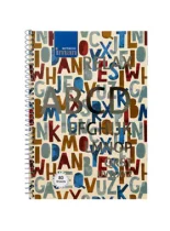 دفتر زبان 80 برگ 2 خط ایمان طرح حروف الفبا 3