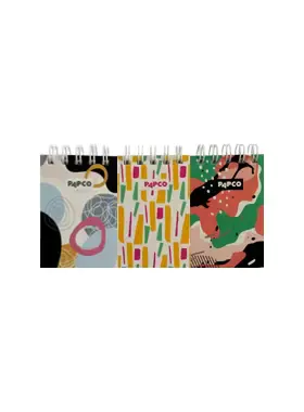 دفتر یادداشت 80 برگ جیبی پاپکو طرح 6 (بسته 3 عددی)