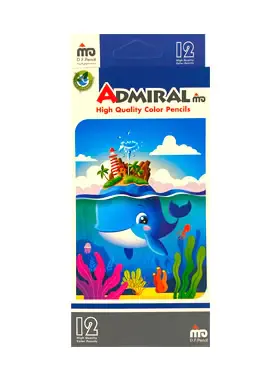 مداد رنگی 12 رنگ ادمیرال طرح 2