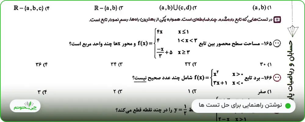 حسابان و ریاضیات پایه جامع تست خیلی سبز جلد اول